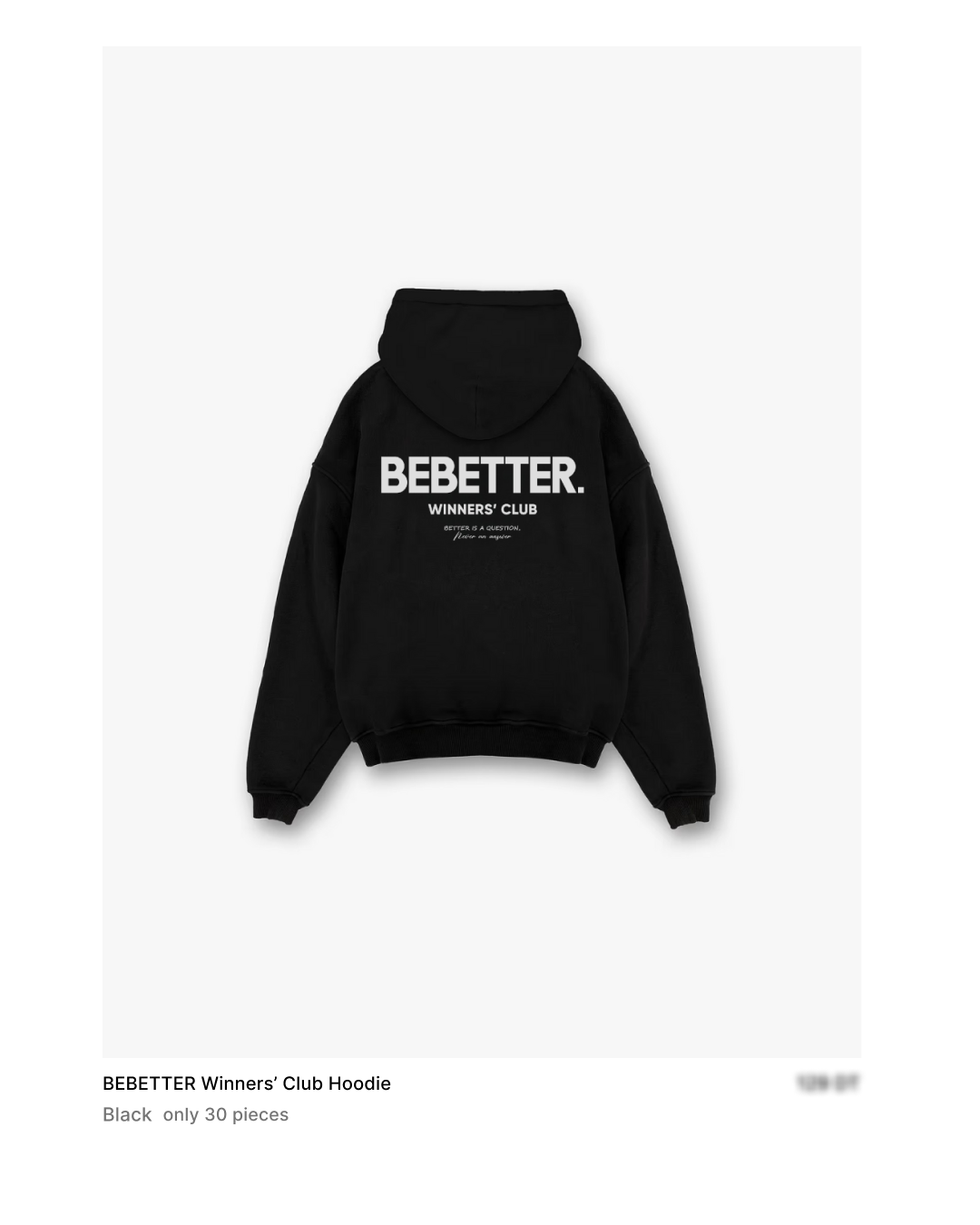 BEBETTER Winners' Club Black Hoodie